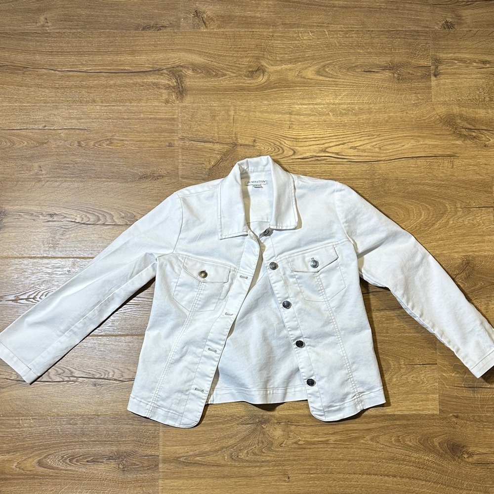 Pendleton White Denim Jacket Size Small - image 1